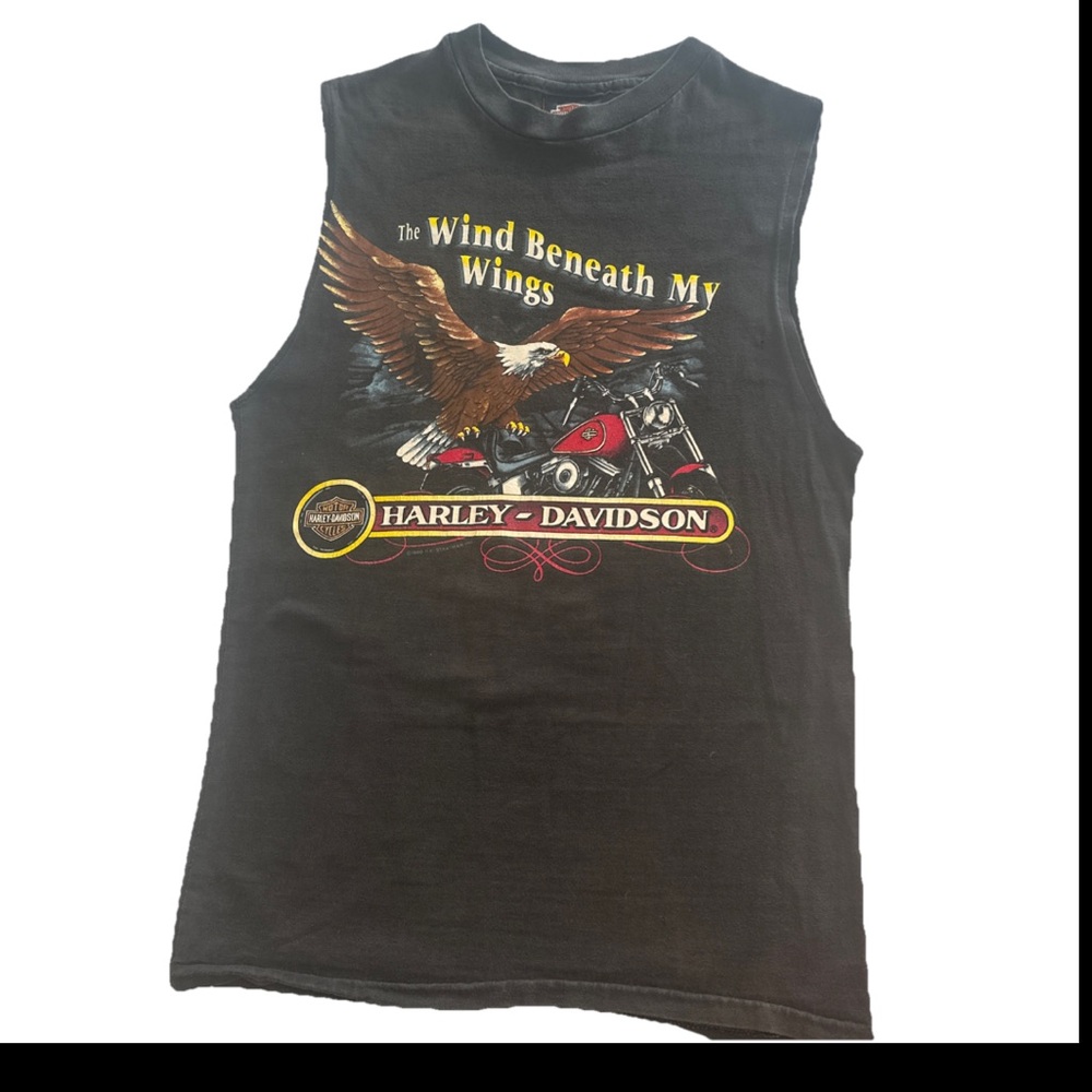 Vintage Harley Davidson T Shirt Men's L "The Wind Beneath My Wings Eagle"